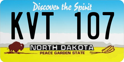 ND license plate KVT107