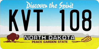 ND license plate KVT108