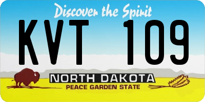 ND license plate KVT109