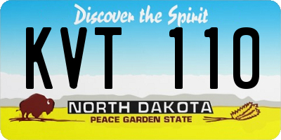 ND license plate KVT110