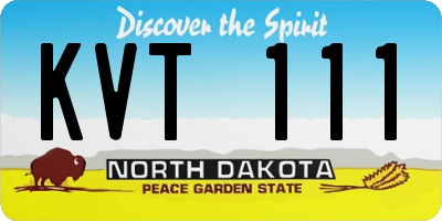 ND license plate KVT111