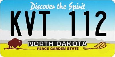 ND license plate KVT112