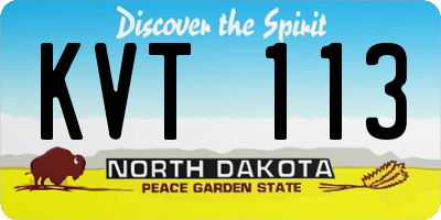 ND license plate KVT113