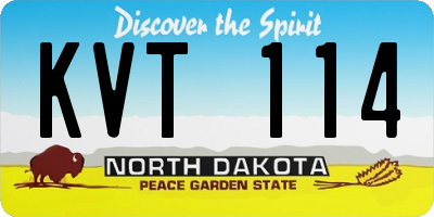 ND license plate KVT114