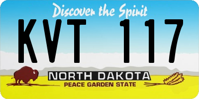 ND license plate KVT117