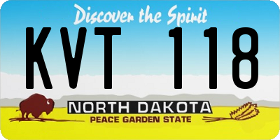 ND license plate KVT118