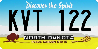 ND license plate KVT122