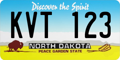 ND license plate KVT123
