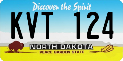 ND license plate KVT124
