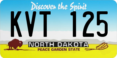 ND license plate KVT125