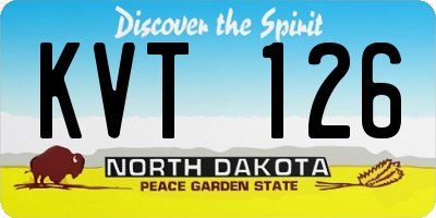 ND license plate KVT126