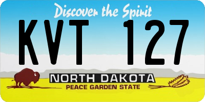 ND license plate KVT127