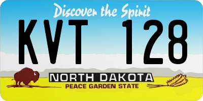 ND license plate KVT128