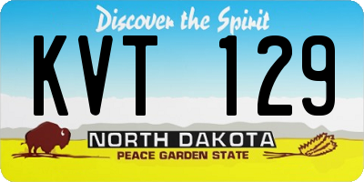 ND license plate KVT129
