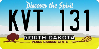 ND license plate KVT131