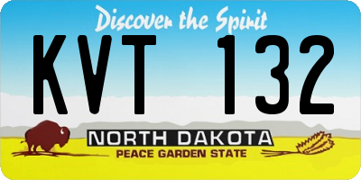 ND license plate KVT132