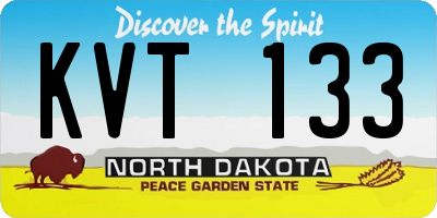 ND license plate KVT133