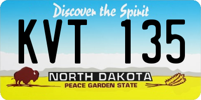 ND license plate KVT135