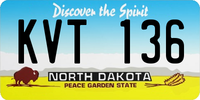 ND license plate KVT136
