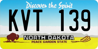 ND license plate KVT139