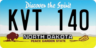 ND license plate KVT140