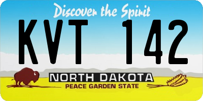 ND license plate KVT142