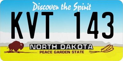 ND license plate KVT143