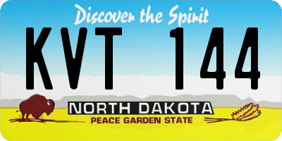 ND license plate KVT144