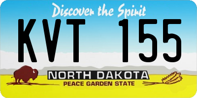 ND license plate KVT155