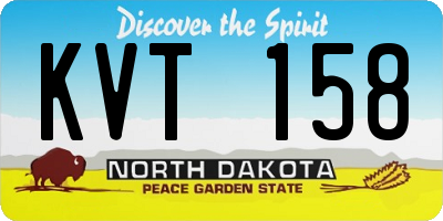 ND license plate KVT158