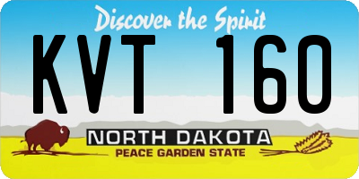 ND license plate KVT160