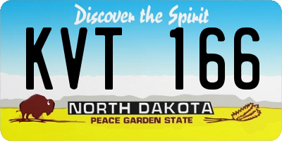 ND license plate KVT166