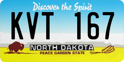 ND license plate KVT167
