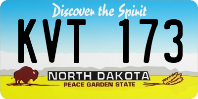 ND license plate KVT173