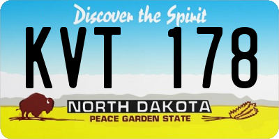 ND license plate KVT178
