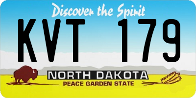 ND license plate KVT179