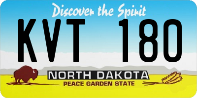 ND license plate KVT180