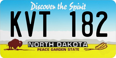 ND license plate KVT182