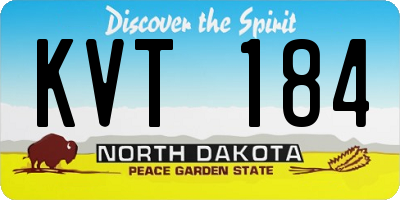 ND license plate KVT184