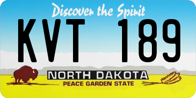 ND license plate KVT189