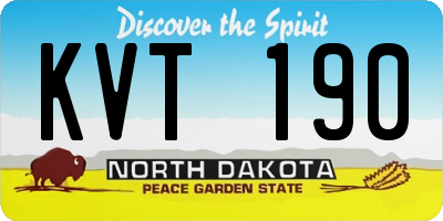 ND license plate KVT190