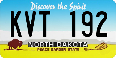 ND license plate KVT192