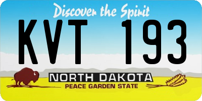 ND license plate KVT193