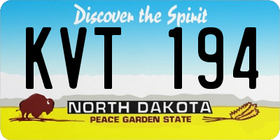 ND license plate KVT194