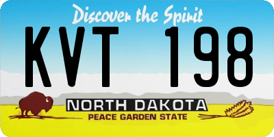 ND license plate KVT198