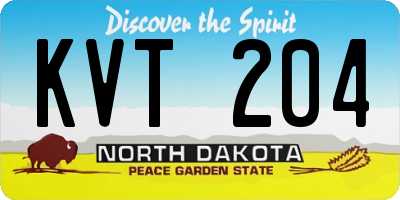 ND license plate KVT204