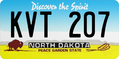 ND license plate KVT207