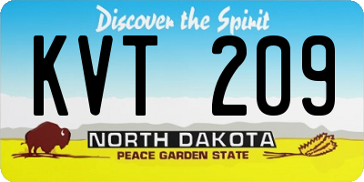 ND license plate KVT209
