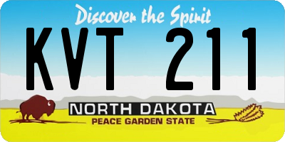 ND license plate KVT211