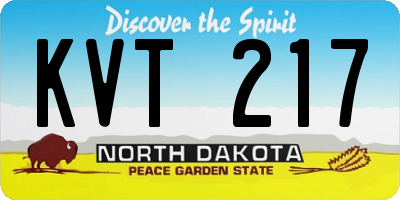 ND license plate KVT217